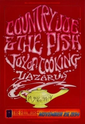 Country Joe and The Fish Poster Fillmore Joy Of Cooking Lazarus November 1994 - Image 1 of 2