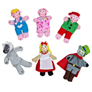 Bigjigs Toys Storytelling Cappuccetto Rosso Finger Puppets Set di Panno - Foto 1 di 1