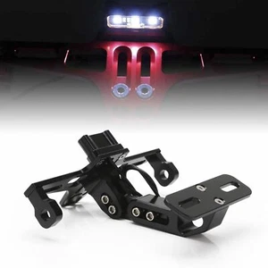 Aluminum Adjustable Motorcycle Rear License Plate LED Light Mount Holder Bracket - Imagen 1 de 5