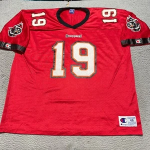 Tampa Bay Buccaneers Football Jersey Mens 48 Red Champion Keyshawn Johnson VTG - Picture 1 of 12