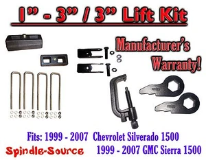 1 - 3" Keys+TOOL+Ext+3" Rear Block FOR 99 - 06 CHEVY GMC 1500 Silverado Sierra - Picture 1 of 1