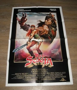 1985 RED SONJA 1 SHEET MOVIE POSTER BRIGITTE NIELSEN ARNOLD SCHWARZENEGGER - Bild 1 von 1