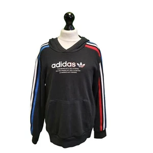 YY188 Boy's Adidas Black Red Spell Out Sweatshirt Hoodie Top UK Age 12-13 Years - Picture 1 of 6