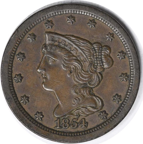 1854 Half Cent AU Slider Uncertified #124 Cover