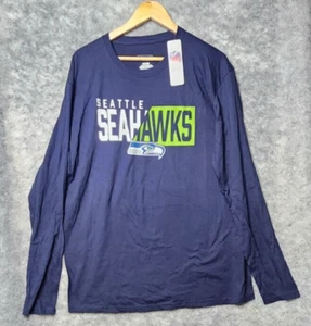 Seattle Seahawks Graphic Long Sleeve T Shirt Size XL Navy Blue NWT - Picture 1 of 9