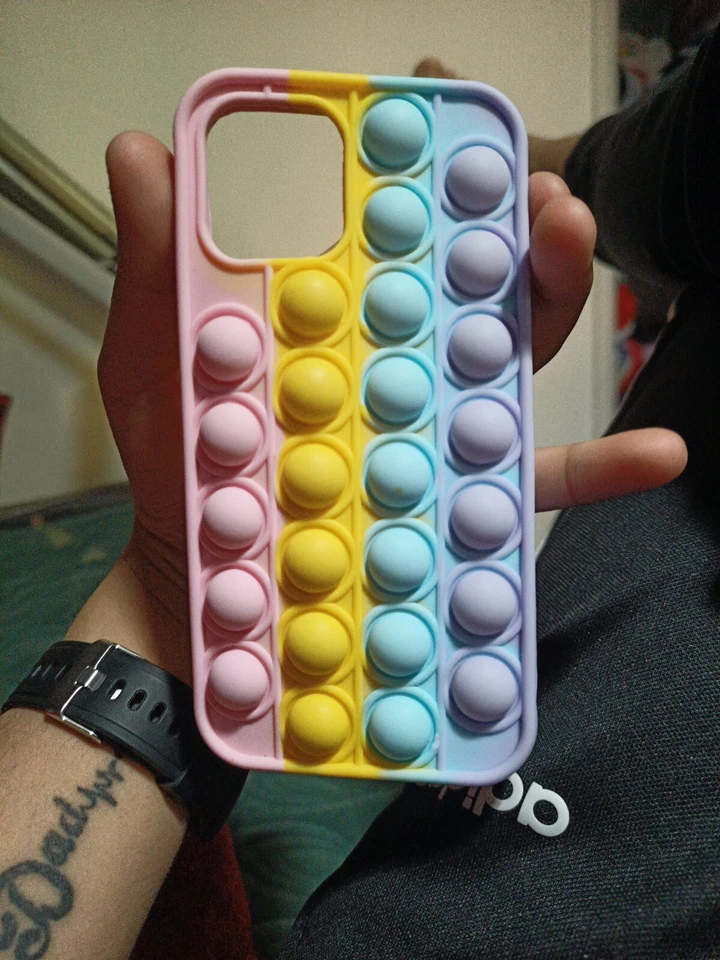 Pop It iPhone 12 11 XR 7 8 SE Pro Max Case Fidget Bubble Push Silicone Toy Case - Image 1 of 1
