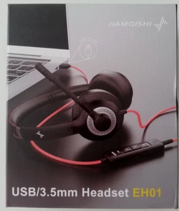 Jiamqishi Headset EH01 USB 3.5mm With Mic - Headphones Use w/ Computer & Phone - Bild 1 von 16