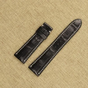 Correa de reloj de cuero genuino negro 22/18 mm #EZF809 - Imagen 1 de 3