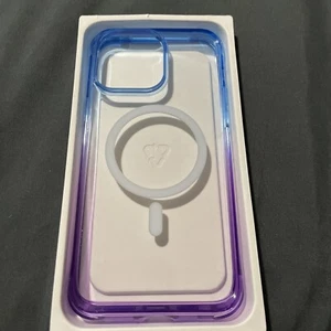 Blue Purple Multicolor Clear Magnetic Case Cover Skin For iPhone 14 PRO MAX - Picture 1 of 6