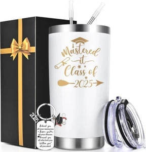 Master Degree Graduation Gifts, Mastered It Class of 2025 20oz Insulated Tumble - Bild 1 von 7