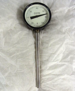 Vintage Cambridge Instruments Thermometer w Probe -20 to +100 F Fahrenheit Large - Picture 1 of 6
