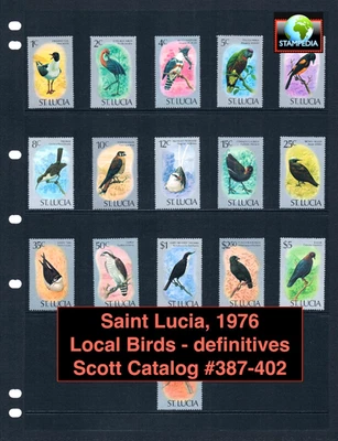 $40,20 Scott значение - 1976 ST LUCIA птицы определенные Карибский CV MNH NH UMM - Изображение 1 из 4