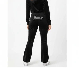 Juicy Couture Velour Hose Y2K Bling Schwarz Lakritz Large Pull On Damen - Bild 1 von 9