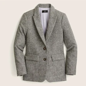 J. CREW Sommerset Blazer Graphite English Wool Herringbone Gray Sz 8 $368 {I51} - Picture 1 of 8