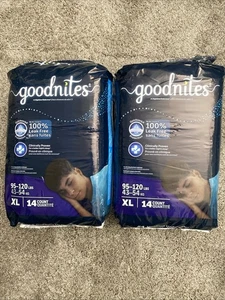 *LESEN* Goodnites Jungen Nacht Bettnässen Unterwäsche Gr. XL 95-140+ lbs 27 ct - Bild 1 von 9