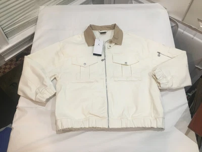 NWT $190.00 Nike Jordan Womens Renegade Canvas Jacket White Sz MEDIUM - Image 1 of 2