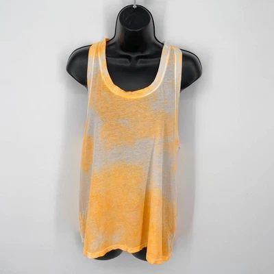 Sundry Pop Orange Tank Top NEW *SPOTS* Sz Medium Tie Dye Cotton Blend Racerback - Image 1 of 4