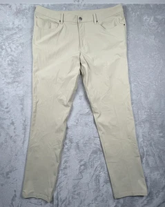 Lululemon Pants Mens 38 Beige ABC Commission Golf Chino Stretch Casual Trousers - Picture 1 of 6