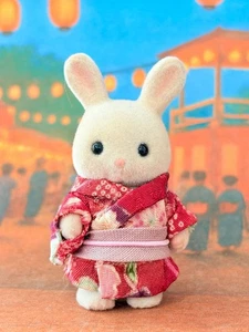 Handmade Sylvanian Families Japanese red yukata for babies – Calico Critters - Picture 1 of 5