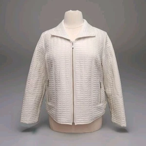 Chicos Quilted Puffer Jacket Winter White Size 3 XL - Picture 1 of 10