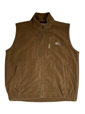 Drake Waterfowl Systems Mens Vest Size 2XL Fleece Full Zip Outdoors Brown Mock - Image 1 of 4