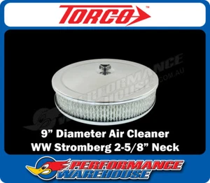 9" X 2" Air Cleaner Kit Chrome to Suit 2-5/8" Neck Carburettor suits 2 Barrel - Picture 1 of 3