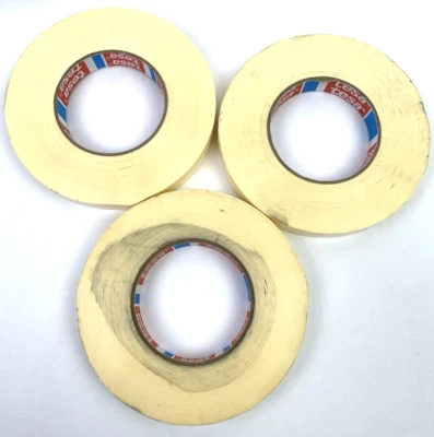 QTY: 3 Tesa 4289 Heavy Duty Tensilised Strapping Tape 3/4" x 60 yds, Yellow - Image 1 of 4