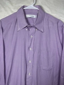 Vintage Saks Fifth Avenue Men’s Lavender Button Up Shirt Long Sleeve 16.5 32/33 - Picture 1 of 17