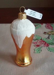 Pilsner Glass BEER Christmas Tree Ornament Germany NEW Crate Barrel - Picture 1 of 4