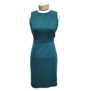 Ann Taylor LOFT Green Crew Neck Sheath Sleevless Dress Womens Size 2 - Picture 1 of 12