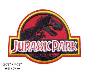 Jurassic Park Movie Logo Embroidered Iron On Patch - Picture 1 of 2