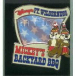 Disney Pin 6670 Mickey's Backyard BBQ Chip Dale Lenticular 3D American Flag & - Picture 1 of 1