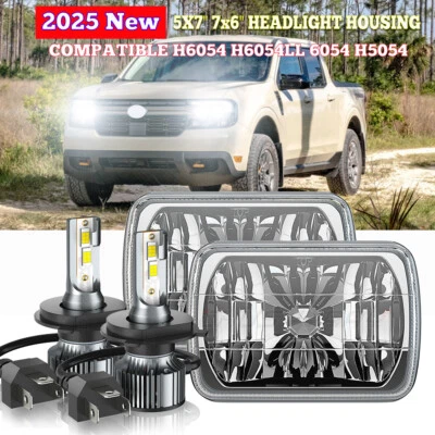 Pair Fit Toyota Tacoma 1995 1996 1997 5X7" 7x6" Inch LED Headlights HI/LO Beam - Image 1 of 4