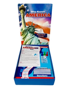 Who Knows America Patriotic Trivia Game Fast Fact Ages 10+ by Play Monster - Picture 1 of 8