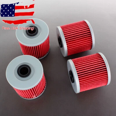 4pcs Oil Filter HF123 For Kawasaki KL250 KL600 KL650 KLR650 KLX650 1977-2016 - Image 1 of 4