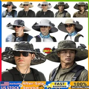 Wide Brim Solar Fan Outdoor Fishing Hat ,Sunscreen Sun Hat With Fan~ - Picture 1 of 17