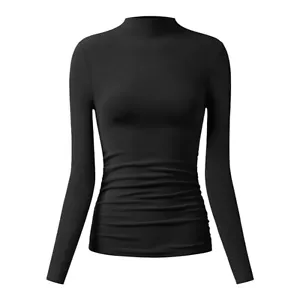 OGL schwarz Mid Thermo geraffte Seiten steckbar Mockneck Top Damen Größe L - Bild 1 von 11