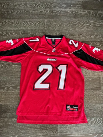 Reebok stitched Calgary Stampeders Football Jersey CFL #21 Joffrey Reynolds sz L Cover