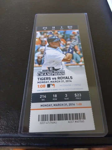 Detroit Tigers 2014 TICKET Stub 3/31/14 Opening Day Miguel Cabrera Verlander Cover