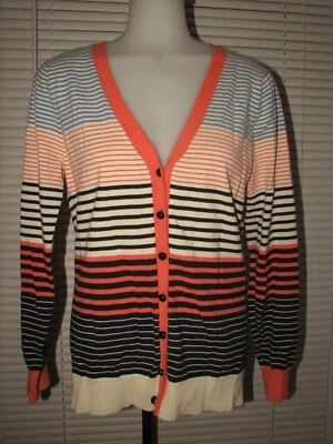 CÁRDIGAN DELANTERO A RAYAS CON BOTONES MILLY OF NEW YORK PARA MUJER TALLA MEDIANA Foto 1 de 2