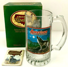 American Expedition Gray Wolf Wildlife Heavy Beer Mug Glass NIB