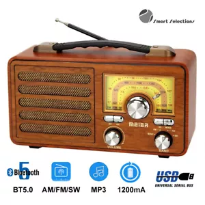 Portable Vintage Classic AM/FM/SW Bluetooth Radio Rechargeable Battery Included - Picture 1 of 6