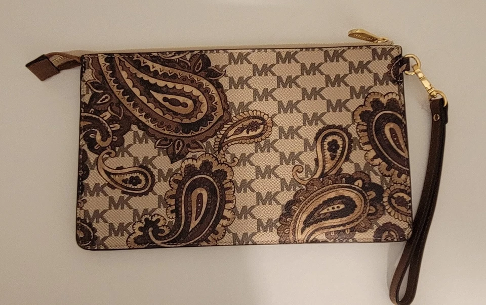 Michael Kors Daniela Large Signature Heritage Paisley Wristlet  Brown - Image 1 of 1