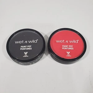 2 Wet N Wild Paint Pot Red Black #1230094 #1230033 Face Paint Costume Cosplay - Picture 1 of 3