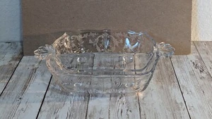 Fostoria Navarre Etched Square Divided Dish with Handles 6" x 6" x 1 7/8" - Picture 1 of 8