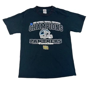 Carolina Panthers 2003 NFC Champions Graphic T Shirt Black NFL Super Bowl Medium - Picture 1 of 8