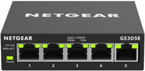 Netgear GS305E Managed Switch 5 Port Gigabit Ethernet LAN Switch Plus Schwarz - Bild 1 von 3