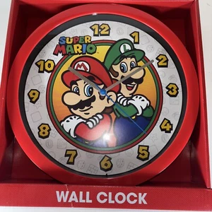 Nintendo Super Mario Bros Luigi 10" Wall Clock Red NEW Licensed Product - Picture 1 of 3