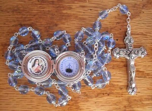St Therese RELIC locket rosary with engraved locket! STUNNING! - Picture 1 of 6