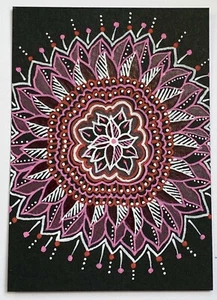 SEArts Peppermint Petals Abstract ACEO ORIGINAL Acrylic/Pencil 184# Mixed Media - Picture 1 of 3